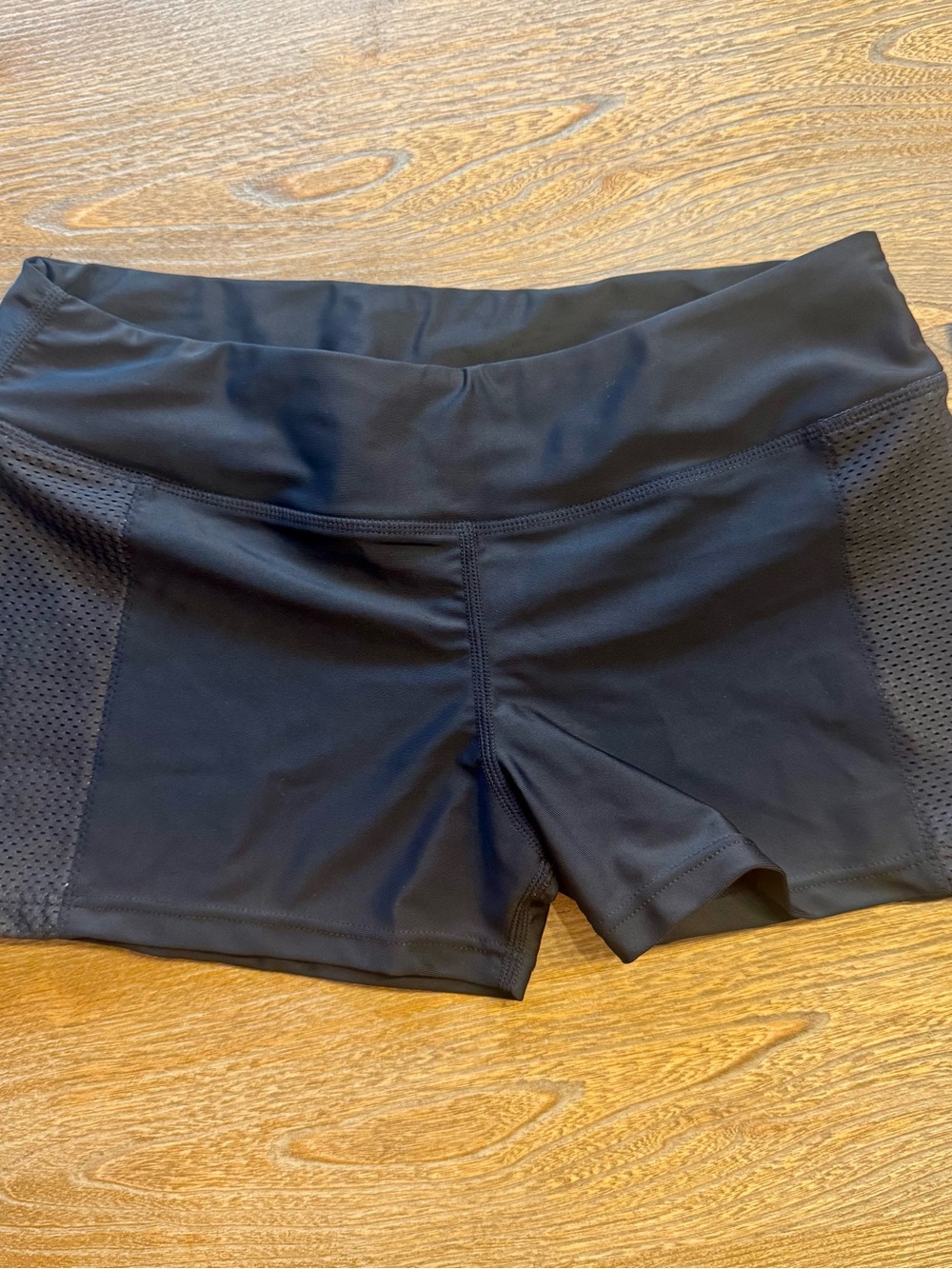 Women's Black Mesh-Panel Bike Shorts